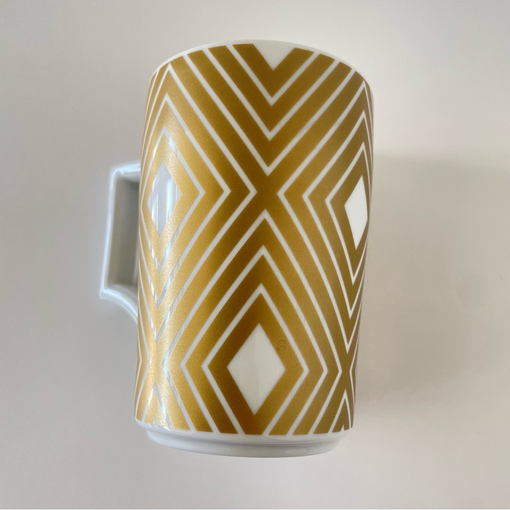 Starbucks x Rosanna Gold Diamond Print Argyle 12 OZ Coffee Mug Cup Germany 2013 - Picture 2 of 10